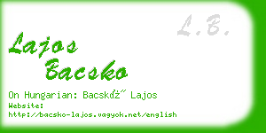 lajos bacsko business card